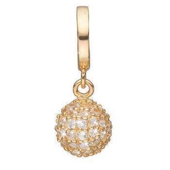 Christina Sparkling World smuk forgyldt hænge charm, kugle med hvide topaz, model 610-G60* købes hos Guldsmykket.dk her
